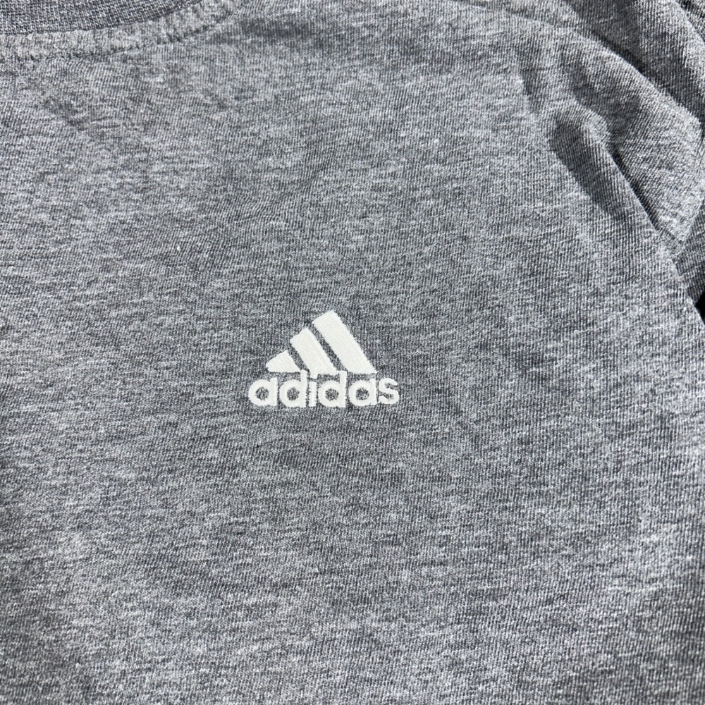 Adidas T-Shirt Mens Small Gray Good Short Sleeve Embroidered Logo Heathered - Picture 4 of 8